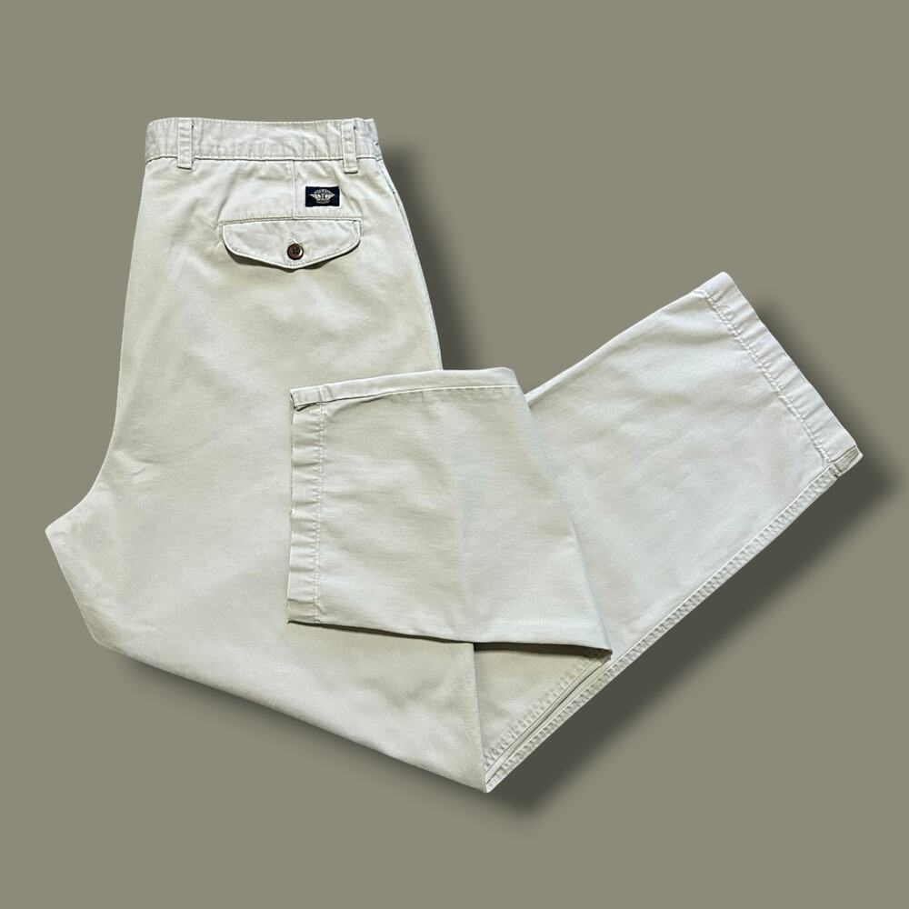 Vintage Distressed Pants Dockers Khakis Well Worn Relaxed Fit Baggy 90s 36x32